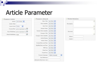 Article Parameter
 