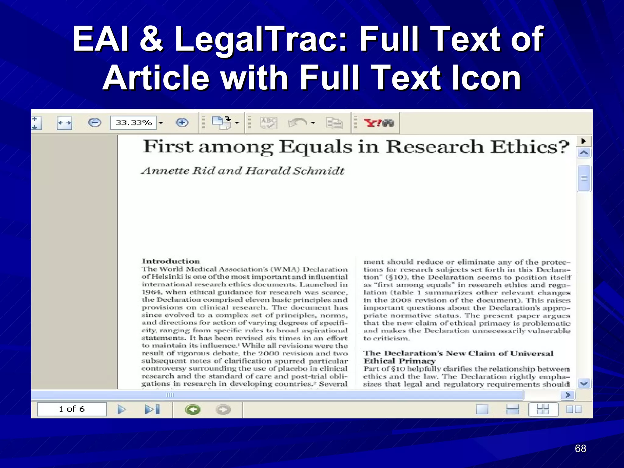 EAI & LegalTrac: Full Text of  Article with Full Text Icon 