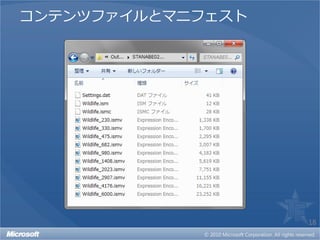 コンテンツファイルとマニフェスト




                   18
 