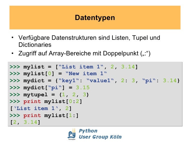 Die freie Programmiersprache Python