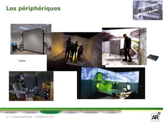 Les périphériques




            Caves




Les bases           Technique       Périphériques   Acteurs   Applications   Coûts

16 | La réalité augmentéee | 28 setpembre 2010
 