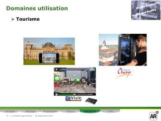 La réalité augmentéee  |  28 setpembre 201021Domaines utilisation  Militaires