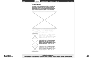 Logo                     Features      Browse Our Sites        About Us           Sign Up   Login   Support




                Feature Name
                Duis autem vel eum iriure dolor in hendrerit in vulputate velit
                esse molestie consequat, vel illum dolore eu feugiat nulla
                facilisis at vero eros et accumsan et iusto odio dignissim qui
                blandit praesent luptatum zzril delenit augue duis dolore.




                Lorem ipsum dolor sit amet, consectetuer adipiscing elit, sed
                diam nonummy nibh euismod tincidunt ut laoreet dolore magna
                aliquam erat volutpat. Ut wisi enim ad.

                                    Lorem ipsum dolor sit amet, consectetuer
                                    adipiscing elit, sed diam nonummy nibh
                                    euismod tincidunt ut laoreet dolore magna
                                    aliquam erat volutpat. Ut wisi enim ad.


                                    Lorem ipsum dolor sit amet, consectetuer
                                    adipiscing elit, sed diam nonummy nibh
                                    euismod tincidunt ut laoreet dolore magna
                                    aliquam erat volutpat. Ut wisi enim ad.


                                    Lorem ipsum dolor sit amet, consectetuer
                                    adipiscing elit, sed diam nonummy nibh
                                    euismod tincidunt ut laoreet dolore magna
                                    aliquam erat volutpat. Ut wisi enim ad.




                                    Find out more about:
  Feature Name | Feature Name | Feature Name | Feature Name | Feature Name | Feature Name                     45
 