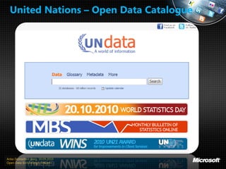 United Nations – Open Data Catalogue




Anke Domscheit-Berg, 30.09.2010
Open Data Einführung – bitkom
 