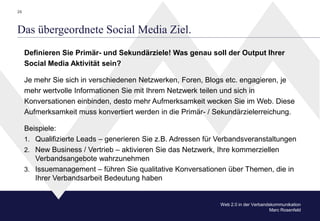 27




     Getting startet with Social Media!!!




                         Web 2.0 in der Verbandskommunikation
       ...
