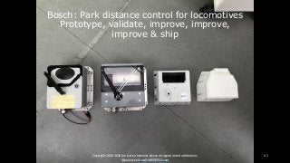 Bosch: Park distance control for locomotives
Prototype, validate, improve, improve,
improve & ship
41Copyright 2006-2020 J...