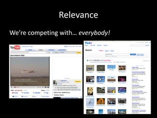 Relevance
We’re competing with… everybody!
 