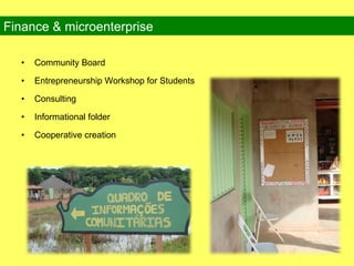 Community Board Entrepreneurship Workshop for Students Consulting Informational folder Cooperative creation Finance & microenterprise 