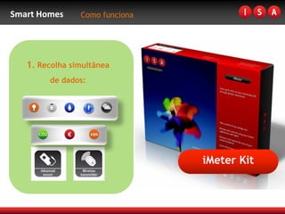 Smart Homes     Como funciona




   1. Recolha simultânea
        de dados:




                                iMeter Kit
 