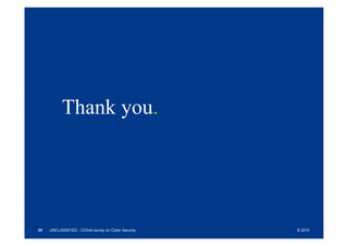 Thank you.




24   UNCLASSIFIED - CIOnet survey on Cyber Security   © 2010
 