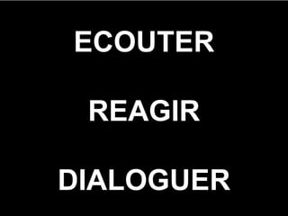 ECOUTER REAGIR DIALOGUER 