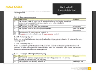 25BEING SMART AT ENTERPRISE AGILE
©2010 Capgemini. All Rights Reserved
HUGE CASES Hard to build,
impossible to test
 