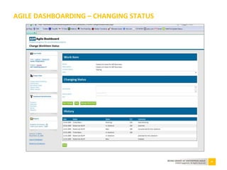 44BEING SMART AT ENTERPRISE AGILE
©2010 Capgemini. All Rights Reserved
AGILE DASHBOARDING – CHANGING STATUS
 