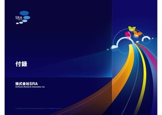 Copyright(C) Software Research Associates, Inc. All Rights Reserved.
付録
 