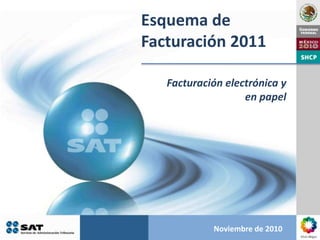 Esquema de Facturación 2011 Facturación electrónica y en papel Noviembre de 2010 