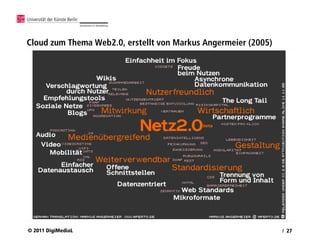 Cloud zum Thema Web2.0, erstellt von Markus Angermeier (2005)




© 2011 DigiMediaL                                               / 27
 