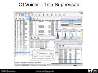 CTVoicer – Tela Supervisão




iTFLEX Tecnologia          http://www.itflex.com.br
 