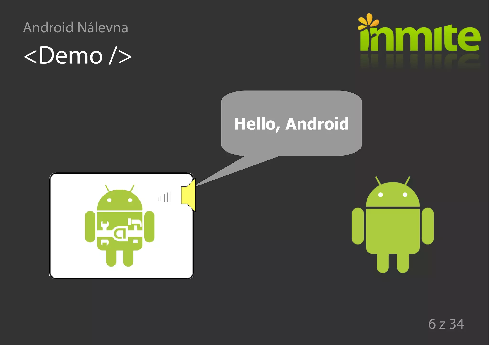 Android Nálevna
6 z 34
<Demo />
Hello, Android
 