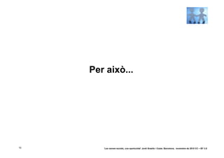 Per això...




10      ‘Les xarxes socials, una oportunitat’ Jordi Graells i Costa. Barcelona, novembre de 2010 CC – BY 3.0
 
