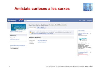 Amistats curioses a les xarxes




3                    ‘Les xarxes socials, una oportunitat’ Jordi Graells i Costa. Barcelona, novembre de 2010 CC – BY 3.0
 