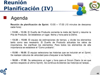 Reunión
Planificación (IV)
 Agenda
45
 