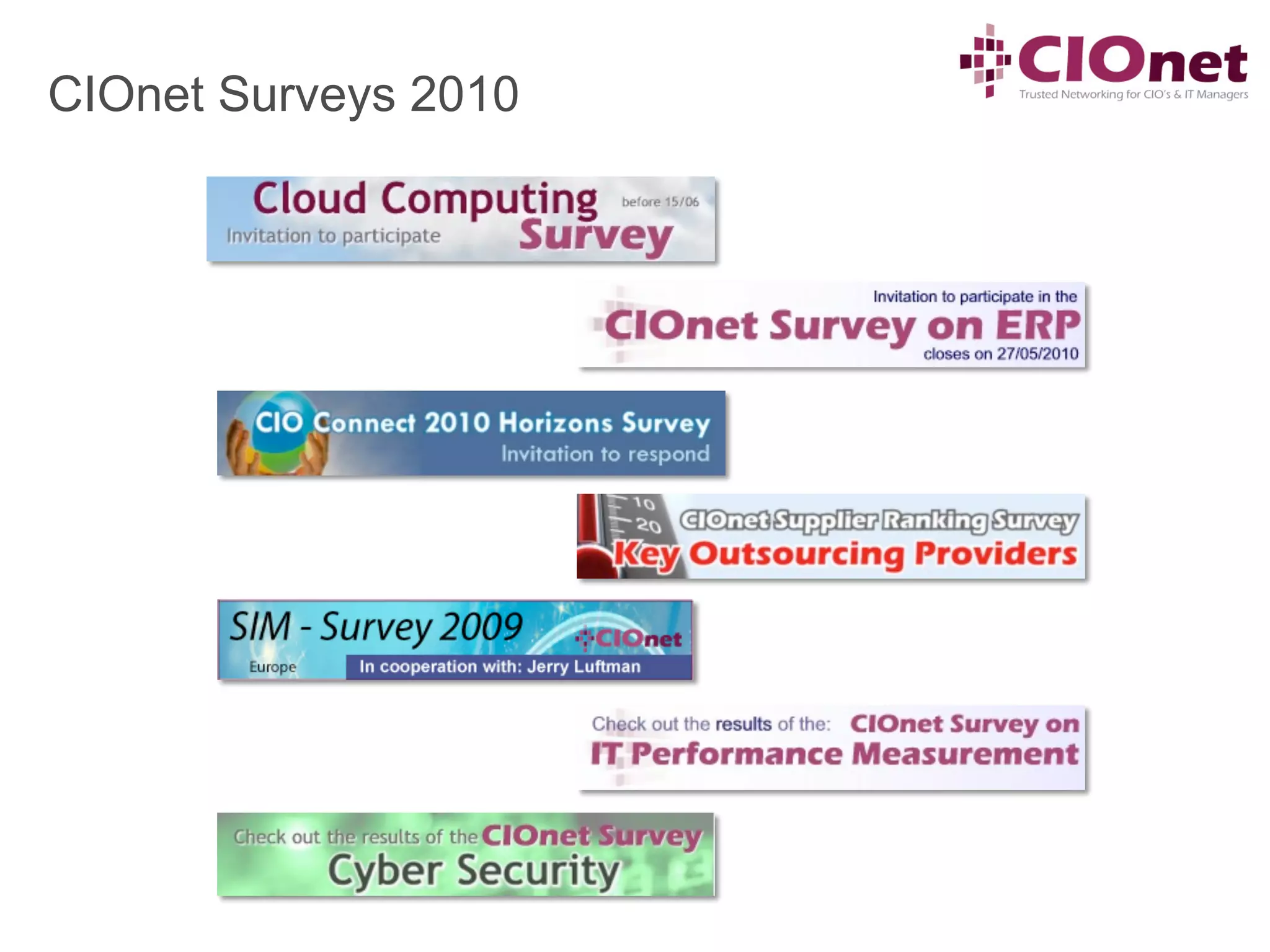 CIOnet Surveys 2010
 