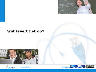 TU Delft
OpenCourseWare
ocw.tudelft.nl
Wat levert het op?
 