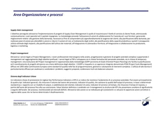 companyprofile

   Area Organizzazione e processi


Supply chain management
L'obiettivo perseguito attraverso l'implementazione di progetti di Supply Chain Management è quello di massimizzare il livello di servizio al cliente finale, ottimizzando
contestualmente i costi operativi ed il capitale impegnato. La metodologia prevede l'attivazione di azioni di collaborazione fra l'azienda ed i suoi fornitori, generando
miglioramenti relativi: alla gestione della domanda, necessaria al fine di comprendere più approfonditamente le esigenze dei clienti; alla pianificazione della domanda, per
realizzare piani di azione più attendibili e precisi e ridurre il numero di resi; al trattamento degli ordini; alla pianificazione della capacità produttiva e quindi il conseguente
utilizzo ottimale degli impianti; alla pianificazione dell'utilizzo dei materiali; all'integrazione tra domanda e fornitura; all'integrazione e collaborazione tra produzione,
logistica e marketing.


Project management
Attraverso i servizi legati al Project Management, i nostri professionisti intervengono nella analisi, progettazione e gestione di progetti aziendali complessi supportando il
management nel raggiungimento degli obiettivi prefissati. I servizi legati al PM si sviluppano sia in chiave formativa del personale aziendale, sia in chiave di temporary
management. Una evoluzione del Project management è rappresentata dalla metodologia GOPP (acronimo di Goals Oriented Project Planning) che facilita la pianificazione
ed il coordinamento di progetti attraverso una chiara definizione degli obiettivi. Il GOPP si inquadra in un approccio integrato denominato PCM (Project Cycle Management)
diffuso nel 1993 dalla Commissione Europea come standard di qualità nelle fasi di programmazione, gestione e valutazione di interventi complessi. L’utilizzo di tale tecnica è
particolarmente efficace per analizzare e condividere i problemi, suggerire proposte, evidenziare rischi ed elaborare soluzioni.


Sistema degli indicatori chiave
Un indicatore chiave di prestazione (in inglese Key Performance Indicators o KPI) è un indice che monitora l'andamento di un processo aziendale. Può essere principalmente
di quattro tipi: indicatori generali, che misurano il volume del lavoro del processo; indicatori di qualità, che valutano la qualità dell'output di processo, in base a determinati
standard (p.e. rapporto con un modello di output, o soddisfazione del cliente); indicatori di costo; indicatori di servizio o di tempo, che misurano il tempo di risposta, a
partire dall'avvio del processo fino alla sua conclusione. Value Solution definisce e condivide con il management la struttura dei KPI che presentano carattere di significatività
a seguito dell'analisi dei processi, monitorandoli ad intervalli definiti. Attraverso tale azione se ne individuano gli scostamenti e si attuano le opportune azioni correttive in
ragione delle cause che ne hanno determinato il disallineamento.




   Value Solution S.r.l.     C.C.I.A.A. di Cosenza n° 208238 REA   www.valuesolution.it
   Società con socio unico   Partita IVA: 03064940780              info@valuesolution.it
 