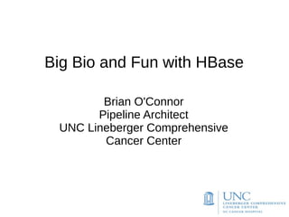 Big Bio and Fun with HBase

        Brian O'Connor
       Pipeline Architect
 UNC Lineberger Comprehensive
        Cancer Center
 
