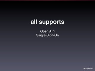 all supports
    Open API
 Single-Sign-On
 