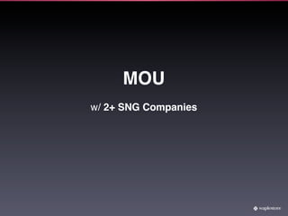 MOU
w/ 2+ SNG Companies
 
