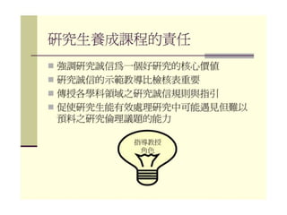 2010年12月21日 成大社會與行為科學研究倫理講習 -- 「課室中的研究倫理」 by陳淑芳老師