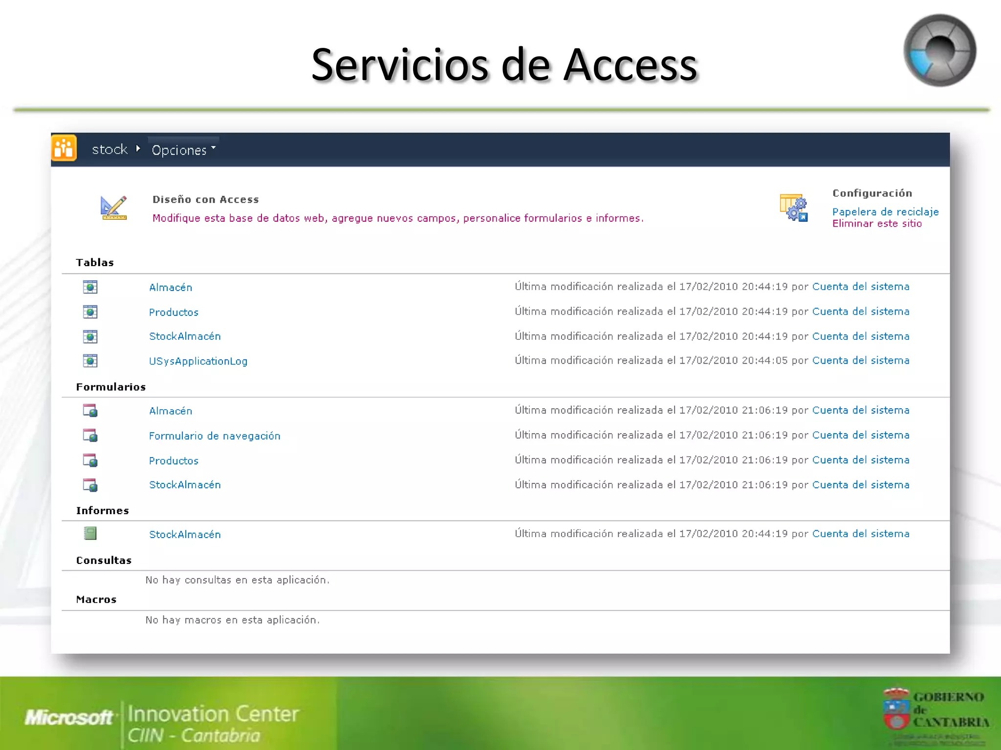 Servicios de Access
 