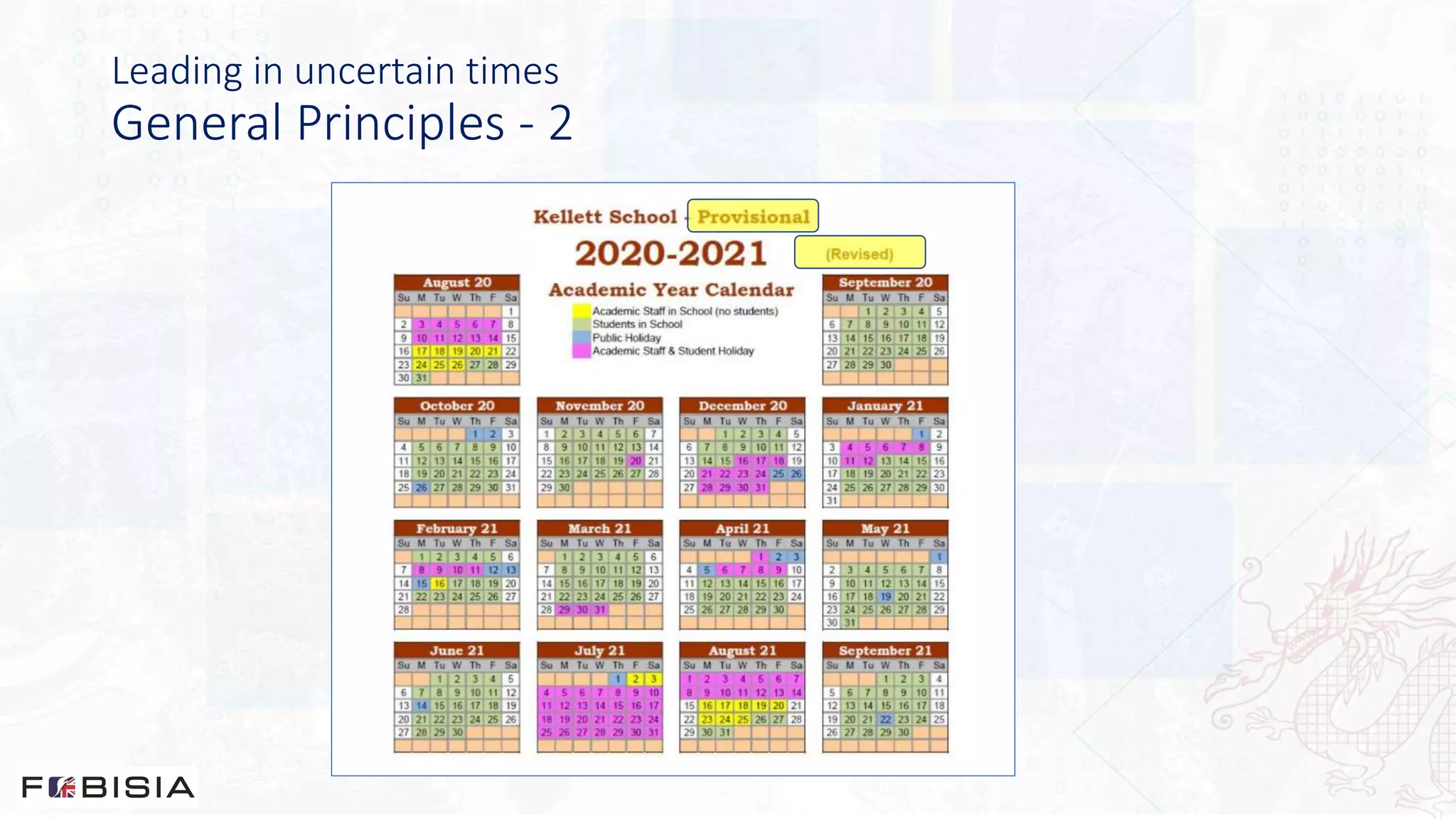 Leading in uncertain times
General Principles - 2
 