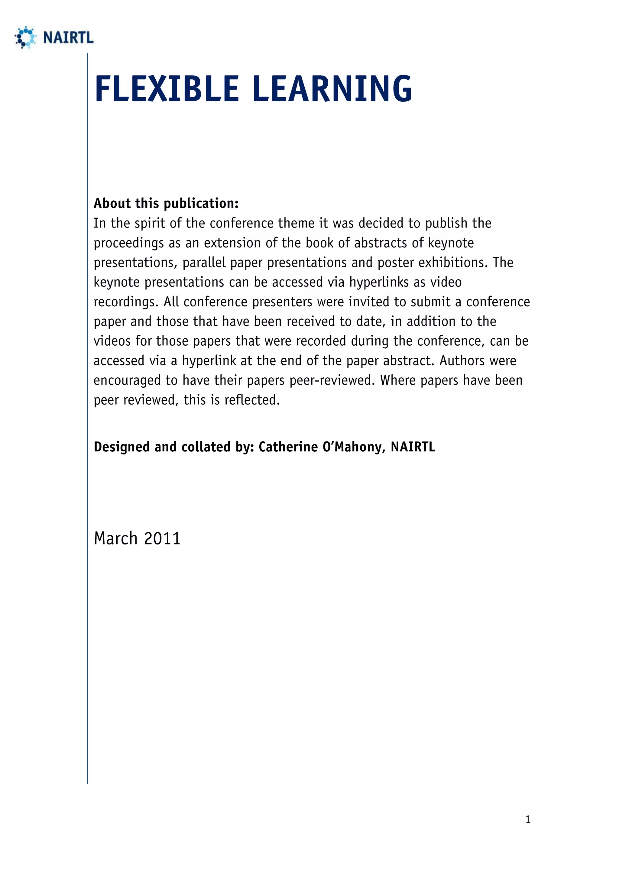 2010 Conference Proceedings - Flexible Learning