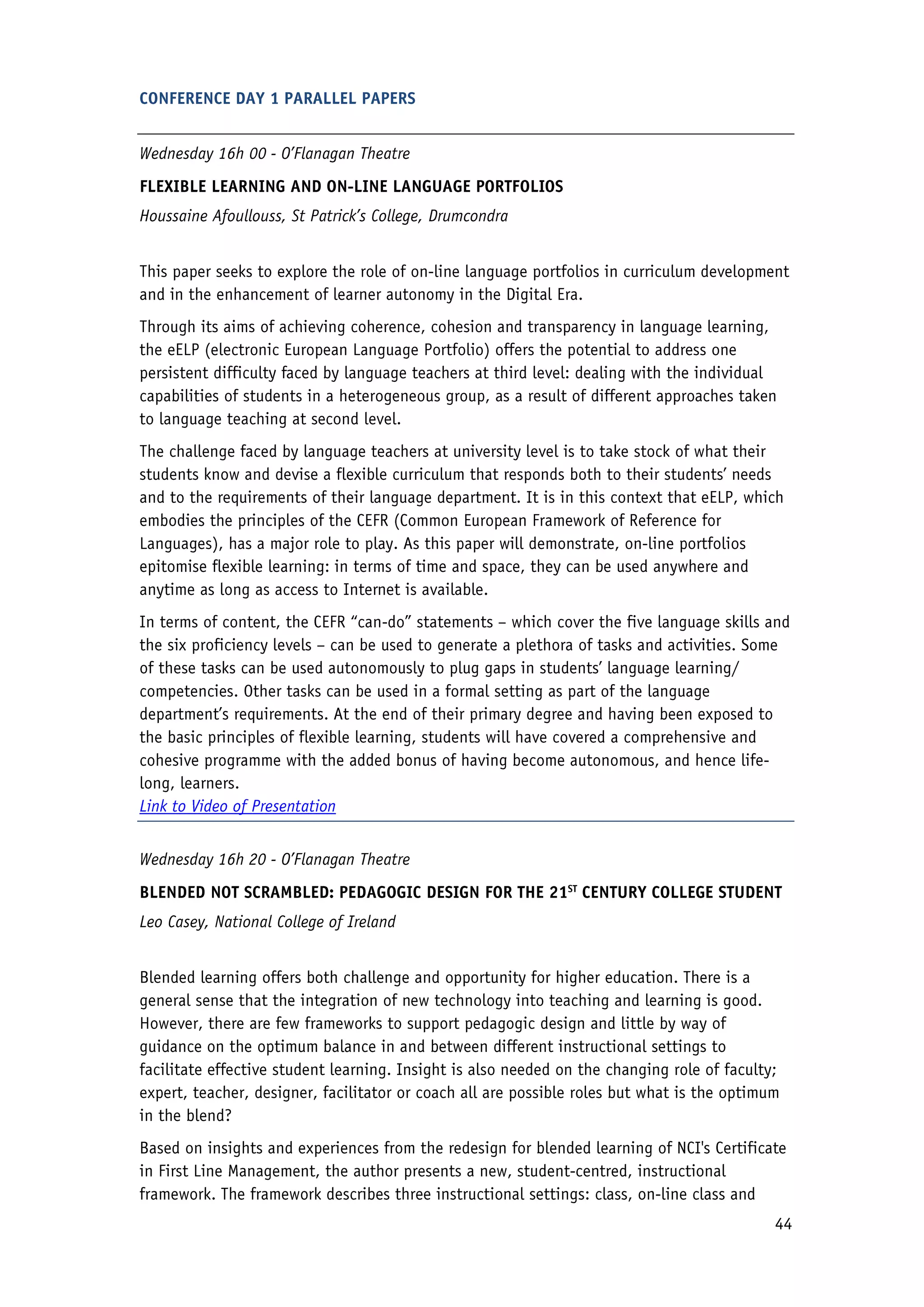 2010 Conference Proceedings - Flexible Learning