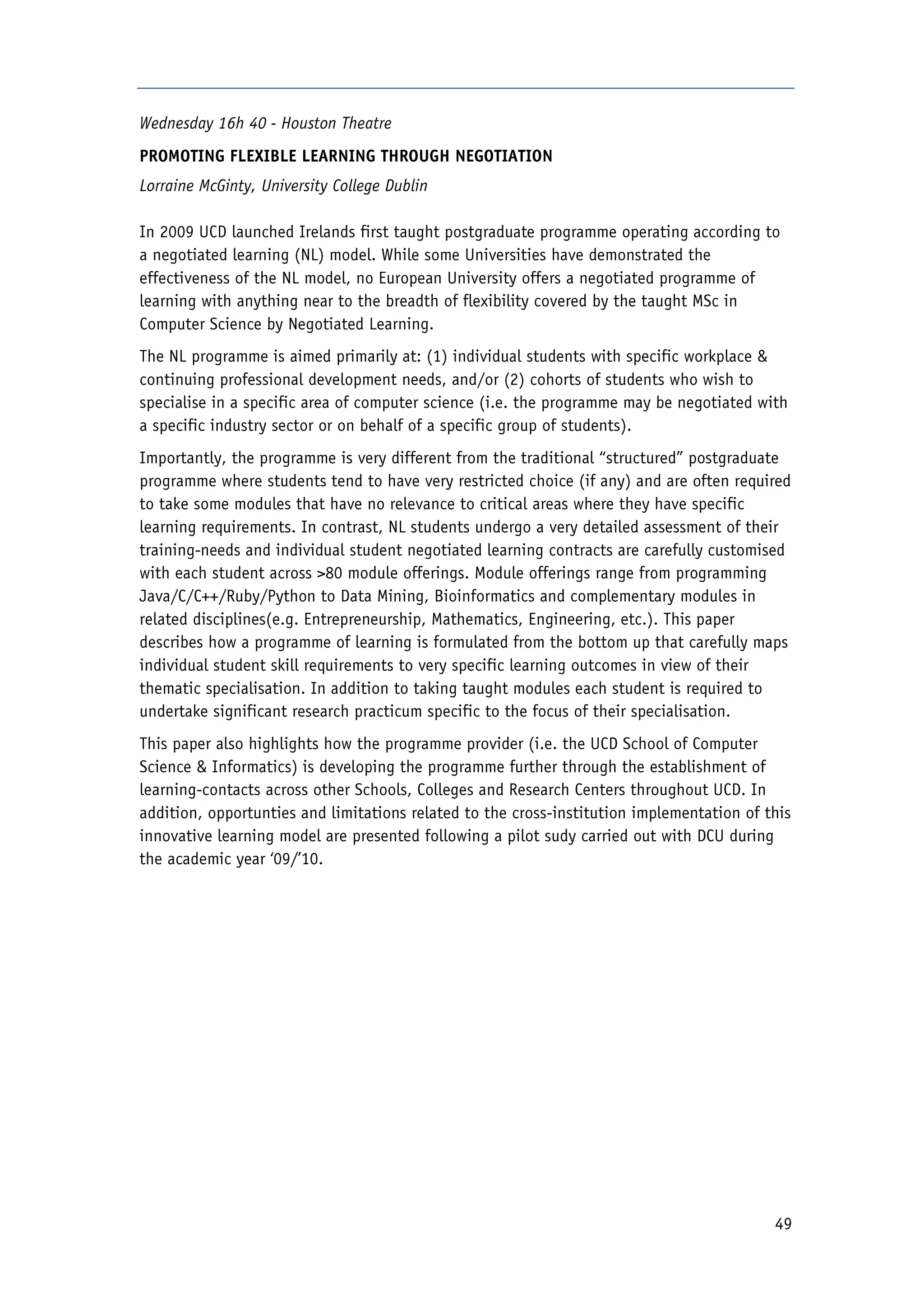 2010 Conference Proceedings - Flexible Learning