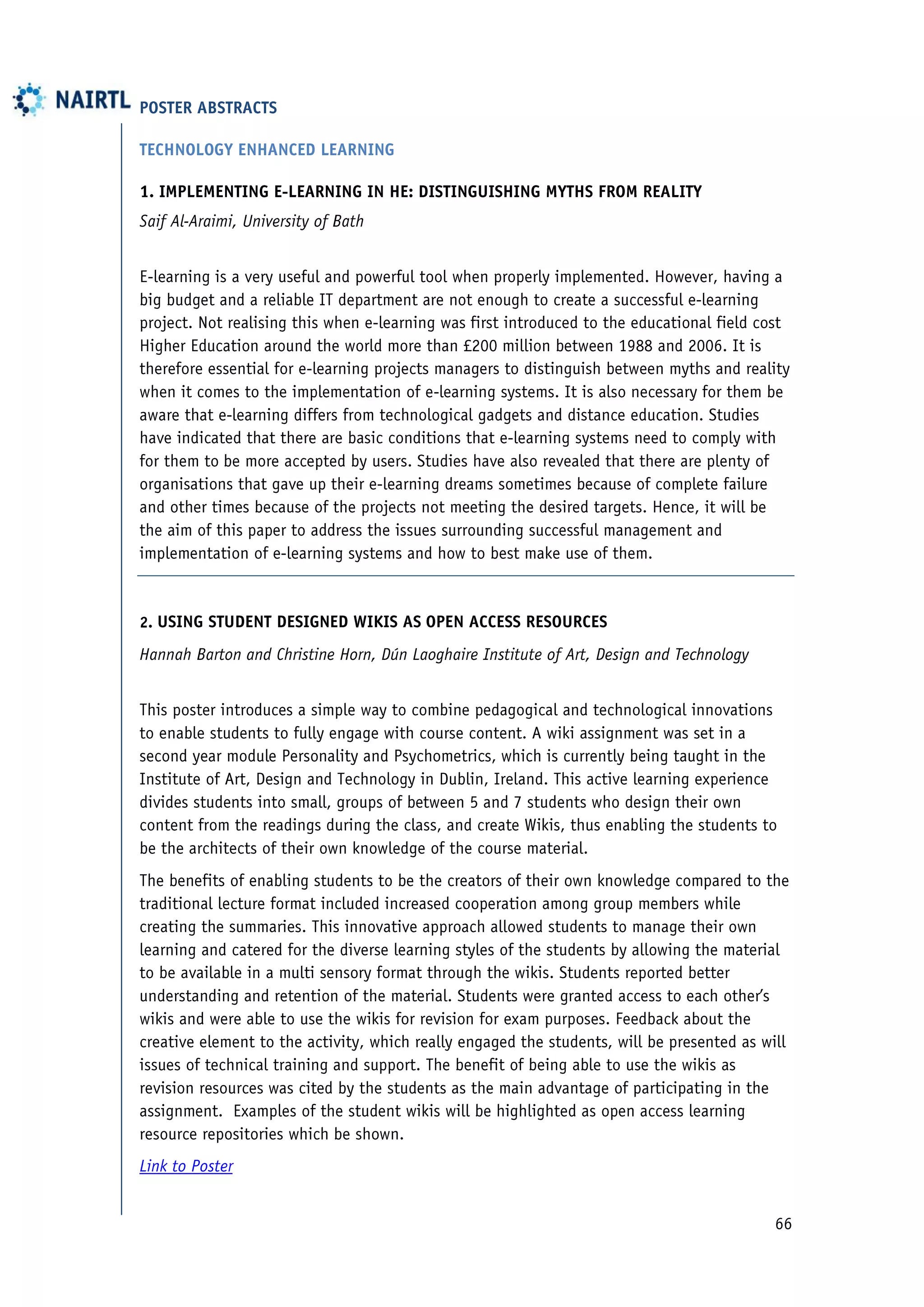 2010 Conference Proceedings - Flexible Learning