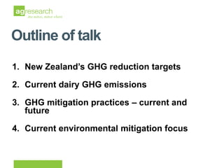 New Zealand dairy sector greenhouse gas emissions: current and future reductions