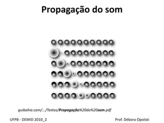 Propagação do som
UFPB - DEMID 2010_2 Prof. Débora Opolski
guibahia.com/.../Textos/Propagação%20do%20som.pdf
 
