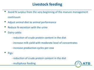 Reduction of GHG and nitrogen emissions from dairy production systems