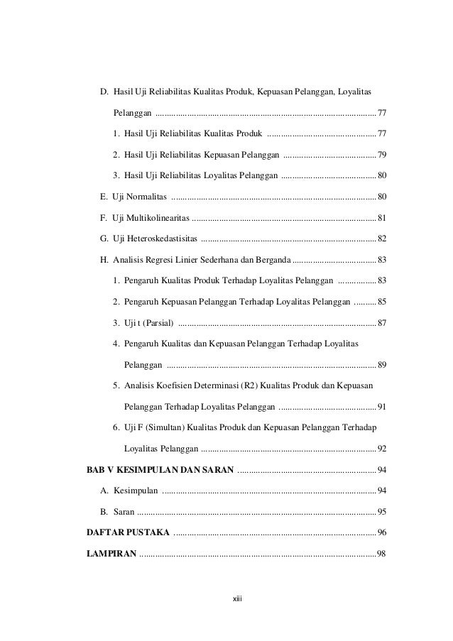 Analisis Pengaruh Kualitas Produk Dan Kepuasan Pelanggan Terhadap Loy