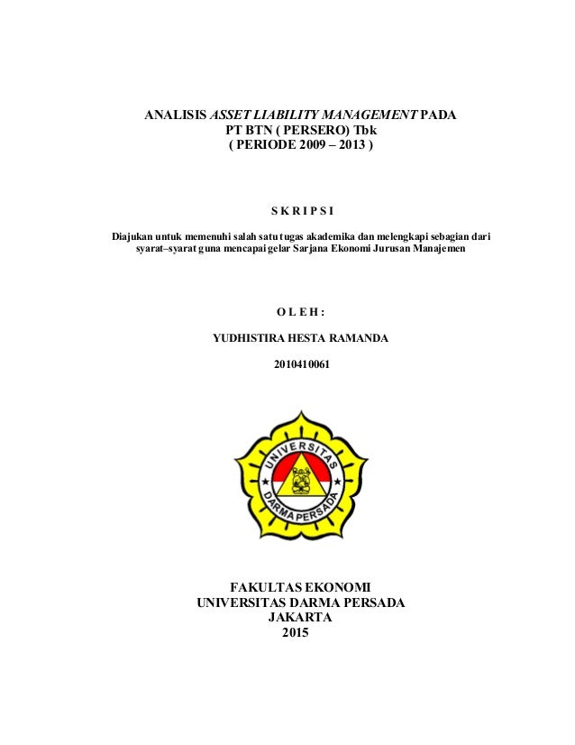 Analisis Asset Liability Management Pada Pt Btn Persero Tbk Peri