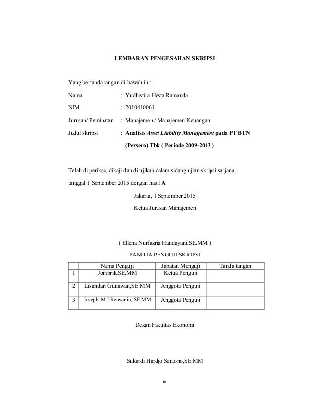 Analisis Asset Liability Management Pada Pt Btn Persero Tbk Peri