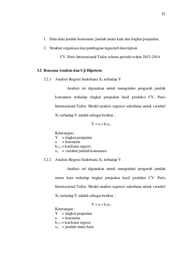 Pengaruh Jumlah Konsumen Dan Jumlah Meter Kain Terhadap Tingkat Penju