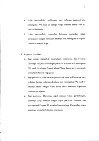 PERLAKUAN AKUNTANSI ATAS ATAS PEMUNGUTAN PPH PASAL 23 SEBAGAI WAPU DALAM UPAYA MEMENUHI KEPATUHAN KETENTUAN PERPAJAKAN 