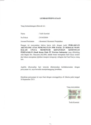 PERLAKUAN AKUNTANSI ATAS ATAS PEMUNGUTAN PPH PASAL 23 SEBAGAI WAPU DALAM UPAYA MEMENUHI KEPATUHAN KETENTUAN PERPAJAKAN 