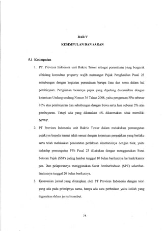 PERLAKUAN AKUNTANSI ATAS ATAS PEMUNGUTAN PPH PASAL 23 SEBAGAI WAPU DALAM UPAYA MEMENUHI KEPATUHAN KETENTUAN PERPAJAKAN 