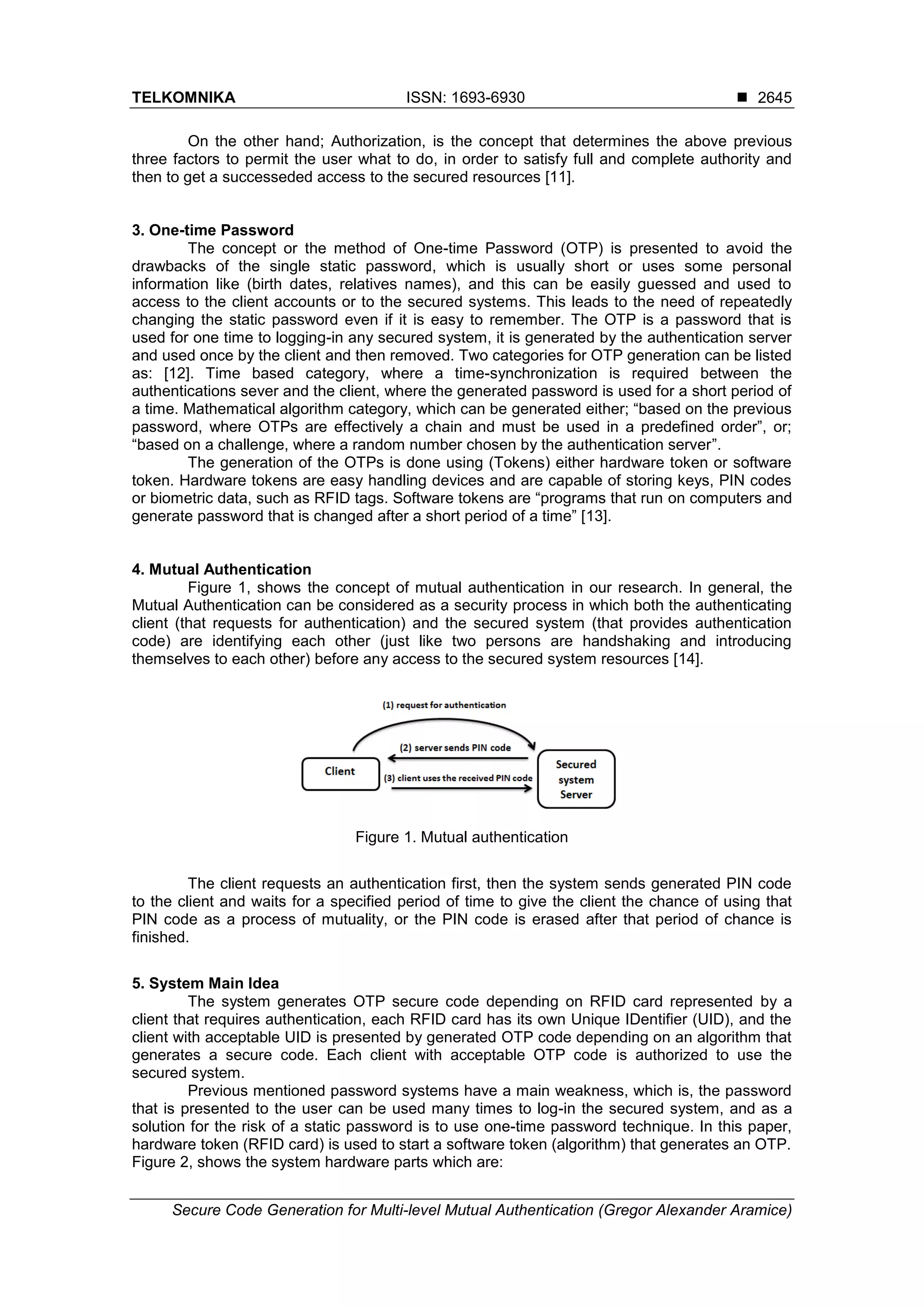Secure Code Generation for Multi-level Mutual Authentication | PDF