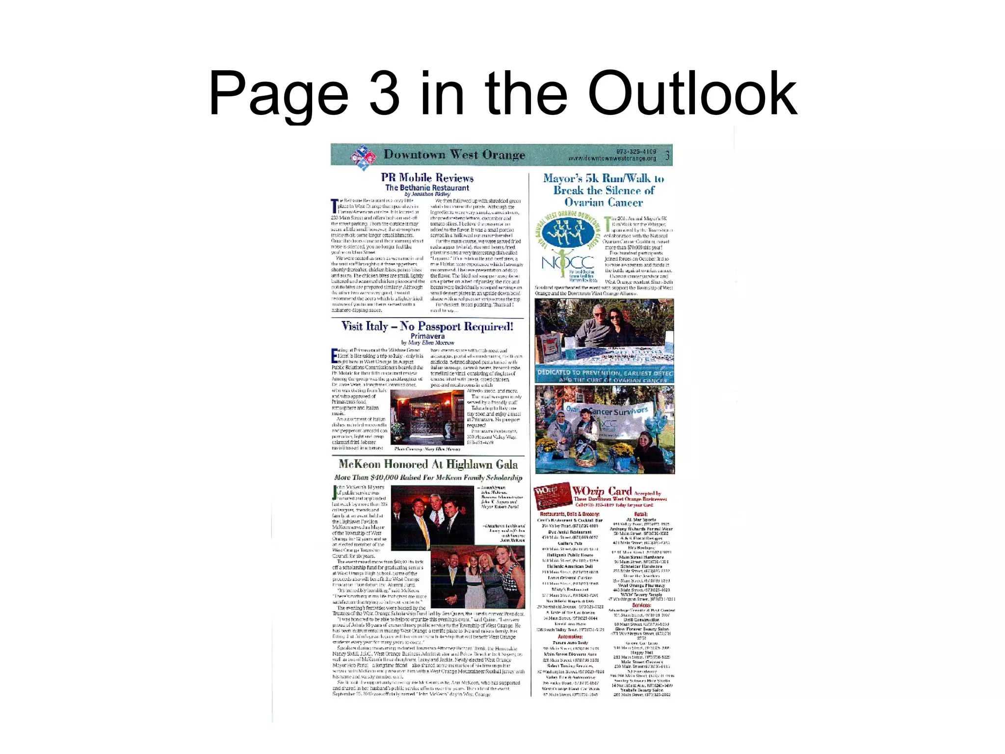 Page 3 in the Outlook 